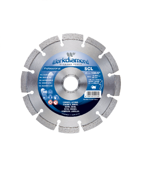 Immagine di DISCO DIAMANTATO SCL D 150 FORO 22,23 WORKDIAMOND PER SCANALATORE