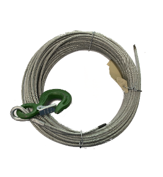 Immagine di FUNE CORDA ACCIAIO COMPLETA DI GANCIO METRI 30 DIAMETRO 5 mm INGRASSATA ANTIGIRO PER ELEVATORE MONTACARICHI