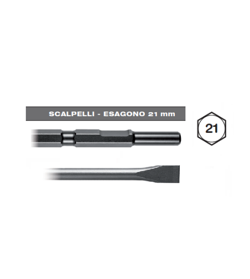 Immagine di SCALPELLO A TAGLIO 60 x 450 CON ATTACCO ESAGONO 21 HITACHI
