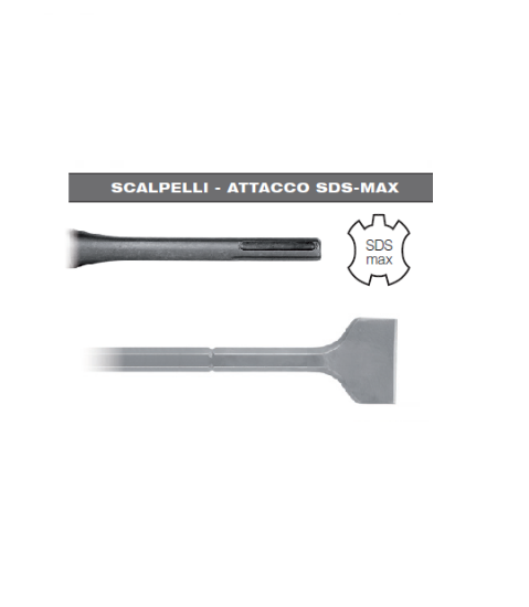 Immagine di SCALPELLO A SPATOLA 50 x 400 CON ATTACCO SDS MAX HITACHI PER MARTELLO