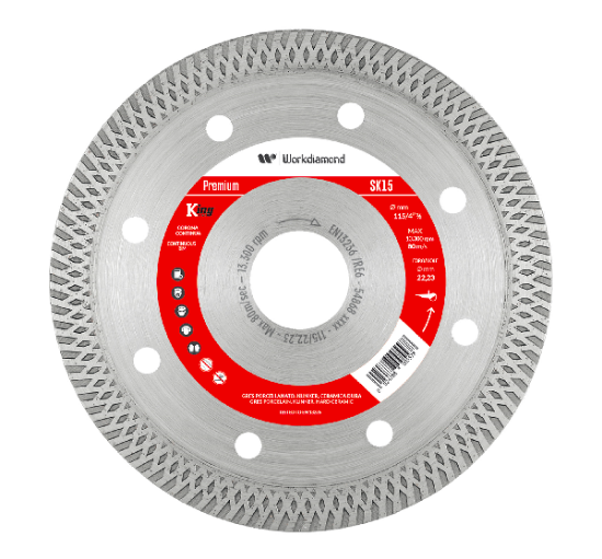 Immagine di DISCO DIAMANTATO PER GRES KLINKER CERAMICA SK15 D 115 FORO 22,23 WORKDIAMOND