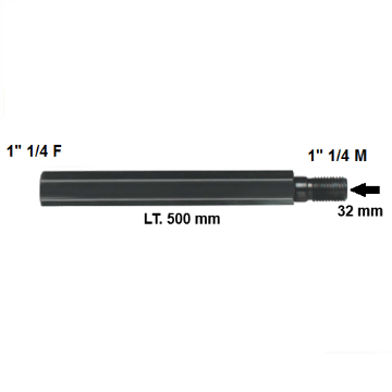 Immagine di PROLUNGA PER CORONA FORETTO DIAMANTATO LUNGHEZZA 500 1" 1/4 MASCHIO 1" 1/4 FEMMINA CAROTATRICE