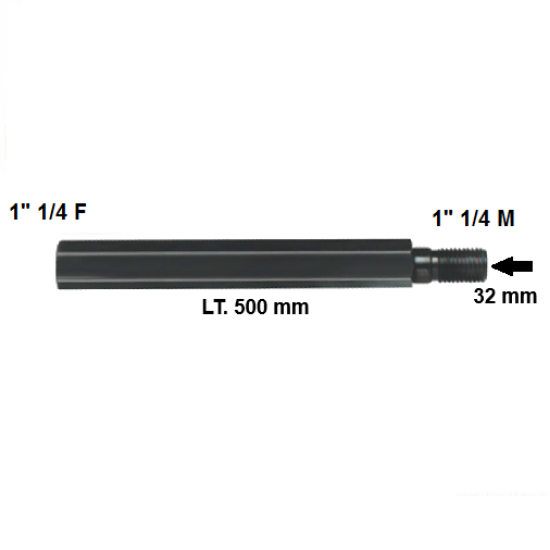 Immagine di PROLUNGA PER CORONA FORETTO DIAMANTATO LUNGHEZZA 500 1" 1/4 MASCHIO 1" 1/4 FEMMINA CAROTATRICE