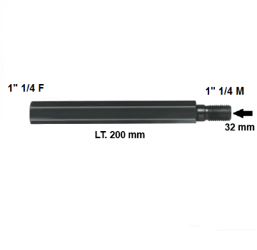 Immagine di PROLUNGA PER CORONA FORETTO DIAMANTATO LUNGHEZZA 200 1" 1/4 MASCHIO 1" 1/4 FEMMINA CAROTATRICE