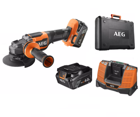 Immagine di SMERIGLIATRICE A BATTERIA BEWS18-125BLPX2-602C VOLT 18 Ah 6,0 AEG IN VALIGIA