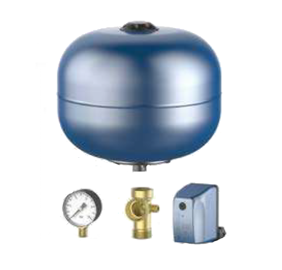 Immagine di IDROSFERA VASO DI ESPANSIONE LITRI 24 IN KIT PEDROLLO PER AUTOCLAVE SU ELETTROPOMPA