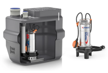 Immagine di STAZIONE DI SOLLEVAMENTO SAR 100 CON ELETTROPOMPA TRITURATRICE TIGM 1.1 HP 1,5 PEDROLLO