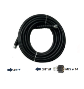 Immagine di TUBO PROFESSIONALE NERO METRI 20 PER IDROPULITRICE BAR 250 1/4 GRADI 150° ATTACCO 3/8 F + 3/8 F