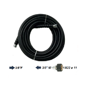 Immagine di TUBO PROFESSIONALE NERO METRI 20 PER IDROPULITRICE BAR 250 1/4 GRADI 150° ATTACCO 3/8 F + 3/8 F