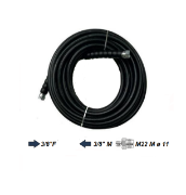 Immagine di TUBO PROFESSIONALE NERO METRI 20 PER IDROPULITRICE BAR 250 1/4 GRADI 150° ATTACCO 3/8 F + 3/8 F