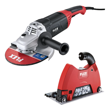 Immagine di SMERIGLIATRICE ANGOLARE L 2200 D 230 WATT 2200 + CUFFIA DI ASPIRAZIONE DCG AG 230 FLEX