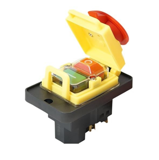 Immagine di INTERRUTTORE TRIPOLARE CON BOBINA DI MINIMA E FUNGO TRIFASE VOLT 380 PER SMERIGLIATRICE MOLA DA BANCO FEMI