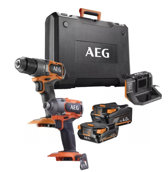 Immagine di AVVITATORE AD IMPULSO A BATTERIA BSS18C3B3 Nm 350 + TRAPANO AVVITATORE A BATTERIA CON PERCUSSIONE BSB18SBL2 Nm 65 VOLT 18 AEG